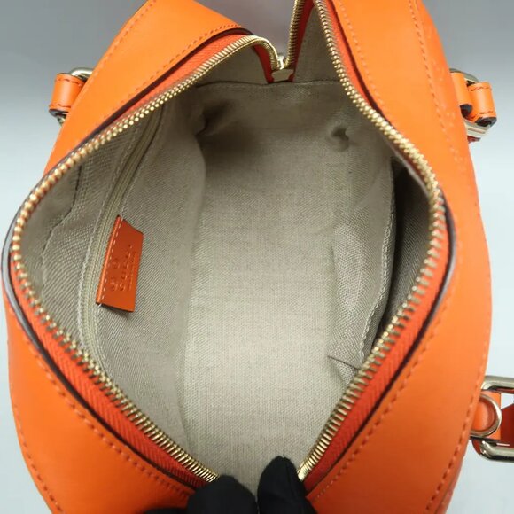 GUCCI Orange Leather Satchel 665-021025 - Picture 10 of 12